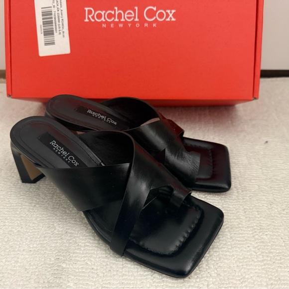 Rachel Cox Black Leather Avery Heeled Sandals size US5.5 - Picture 3 of 5